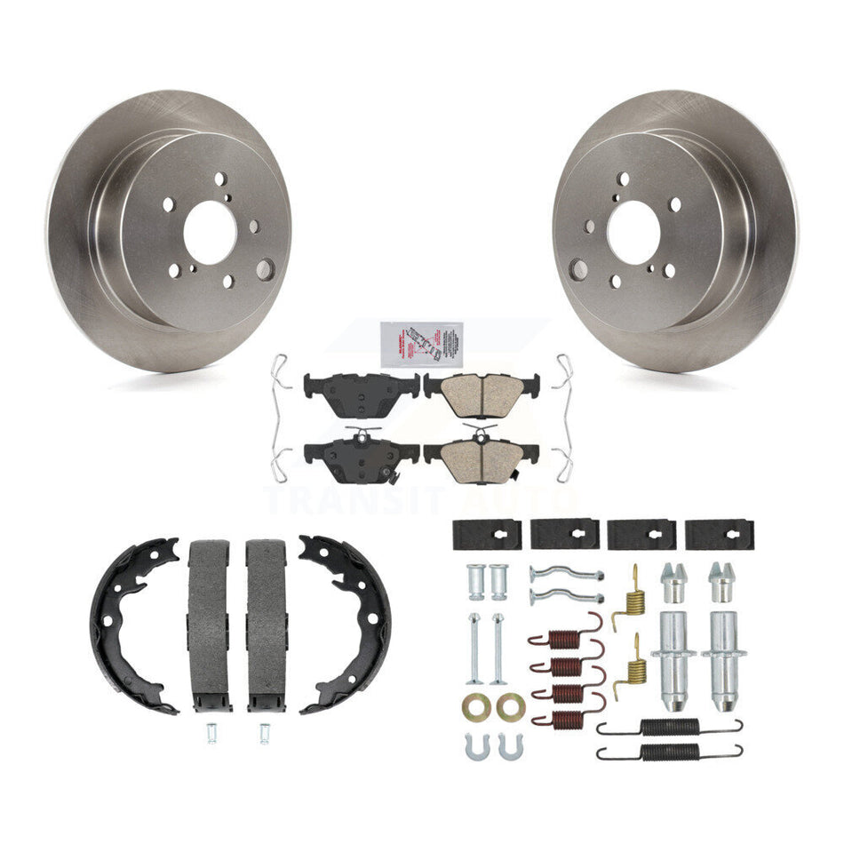 Rear Disc Rotors Ceramic Pads Parking Brake Shoes And Hardware Kit For Subaru Crosstrek K8A-109097