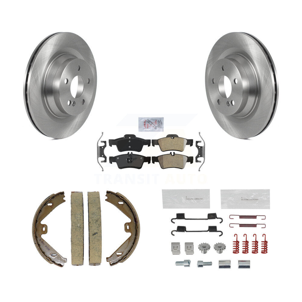 Rear Disc Rotors Semi-Metallic Pads Parking Shoes And Hardware Kit For Mercedes-Benz E550 K8A-109113
