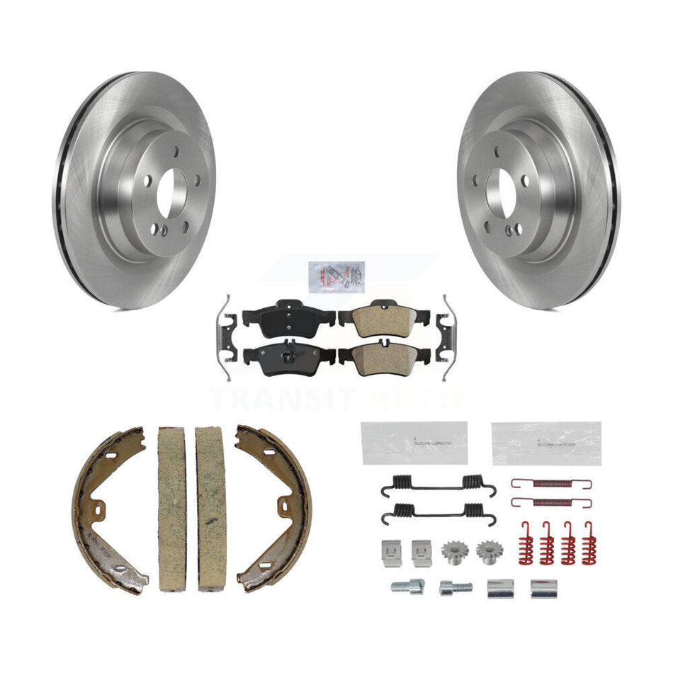 Rear Disc Rotors Semi-Metallic Pads Parking Shoes And Hardware Kit For Mercedes-Benz E550 K8A-109113