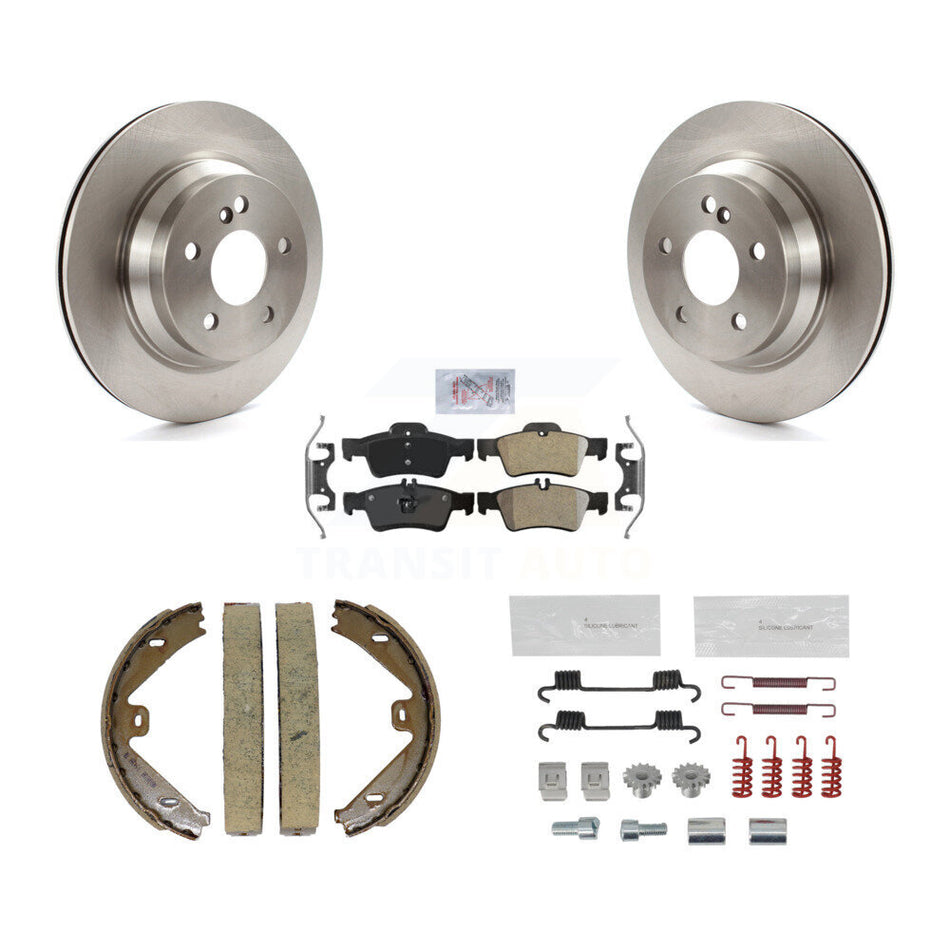 Rear Disc Rotors Semi-Metallic Pads Parking Shoes And Hardware Kit For Mercedes-Benz E350 K8A-109114