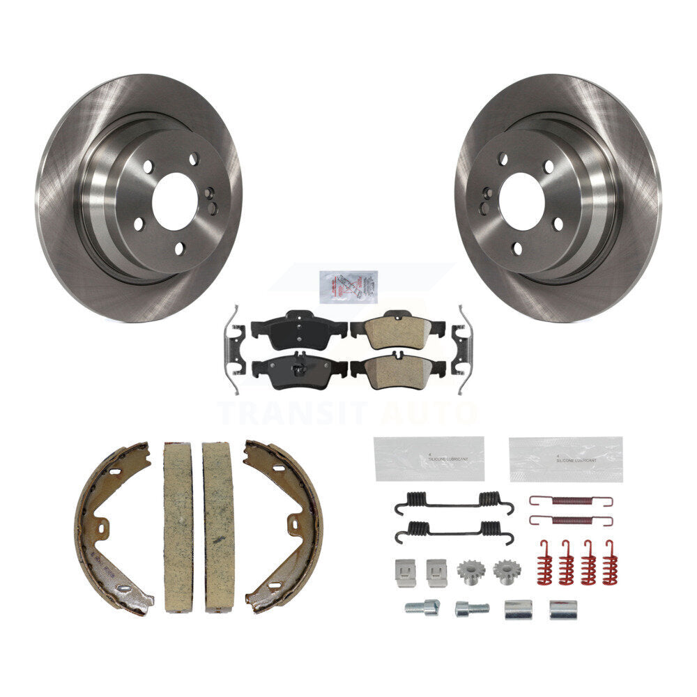Rear Disc Rotors Semi-Metallic Pads Parking Shoes And Hardware Kit For Mercedes-Benz E250 K8A-109119