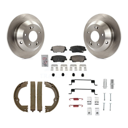 Rear Disc Rotors Ceramic Pads Parking Shoes & Hardware Kit For Hyundai Santa Fe Sport Kia K8A-109126