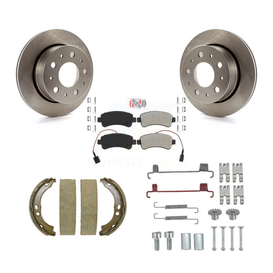 Rear Disc Rotors Semi-Metallic Pads Parking Shoes And Hardware Kit For Ram ProMaster 2500 K8A-109131
