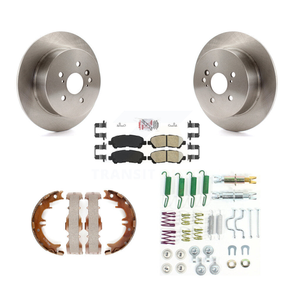 Rear Disc Rotors Ceramic Pads Parking Shoes Hardware Kit For 2008-2013 Toyota Highlander K8A-109135