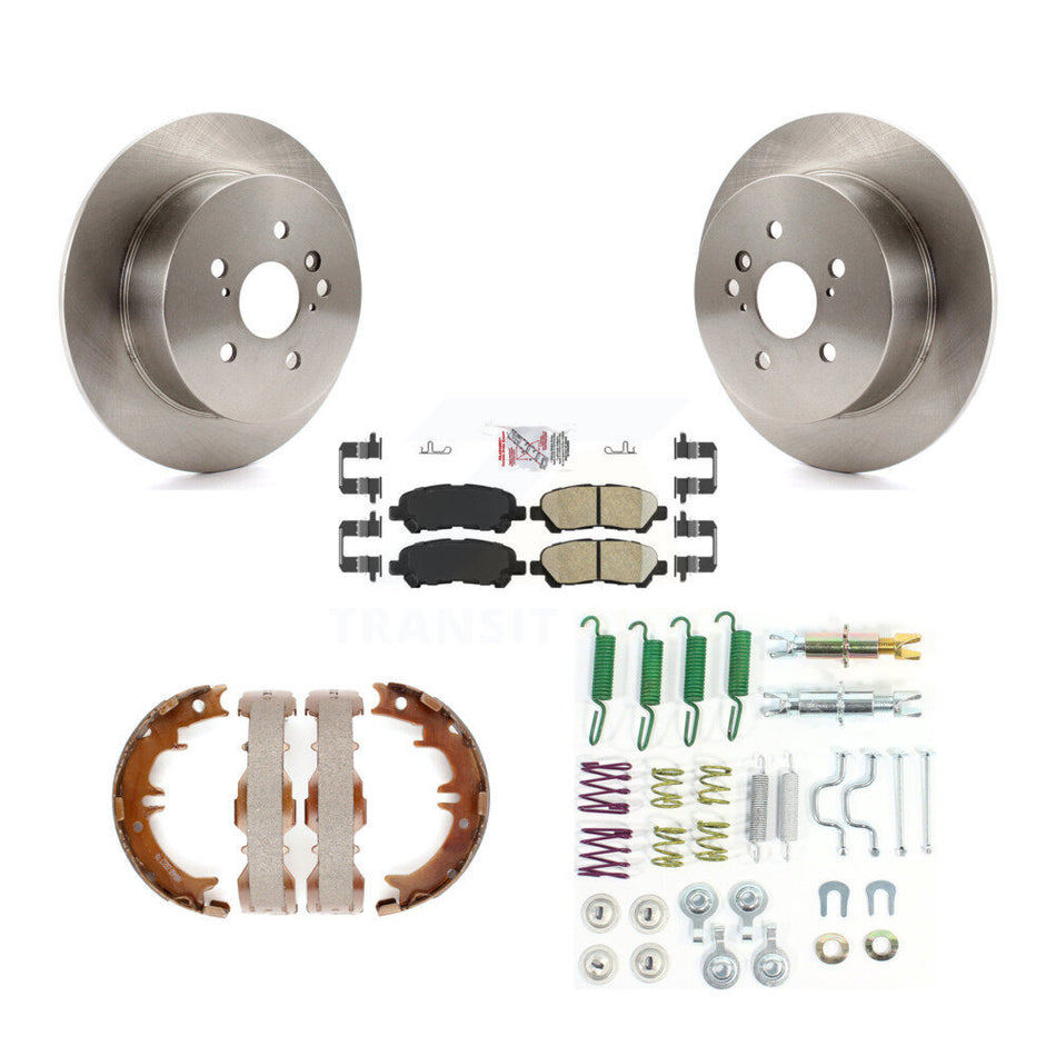 Rear Disc Rotors Ceramic Pads Parking Shoes Hardware Kit For 2008-2013 Toyota Highlander K8A-109135