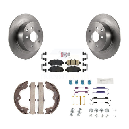 Rear Disc Rotors Ceramic Pads Parking Brake Shoes And Hardware Kit For Nissan Altima K8A-109136