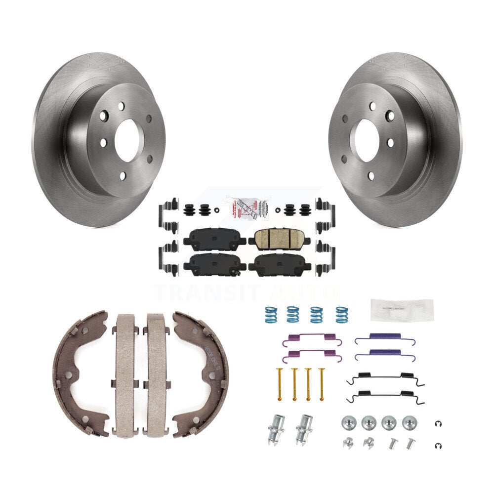 Rear Disc Rotors Ceramic Pads Parking Brake Shoes And Hardware Kit For Nissan Altima K8A-109137