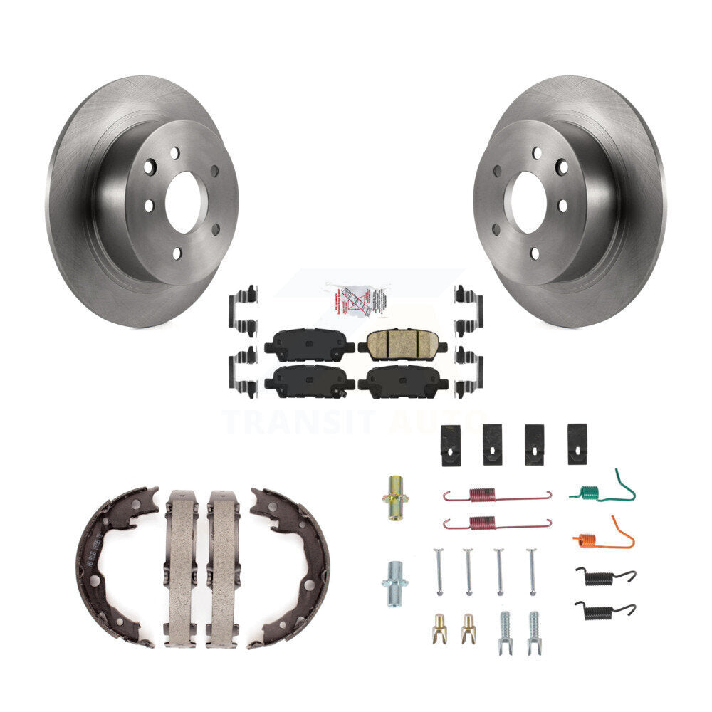 Rear Disc Rotors Ceramic Pads Parking Brake Shoes And Hardware Kit For Nissan Sentra Juke K8A-109138