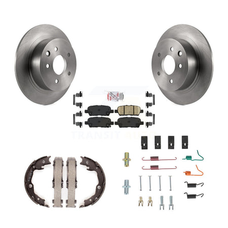 Rear Disc Rotors Ceramic Pads Parking Brake Shoes And Hardware Kit For Nissan Sentra Juke K8A-109138