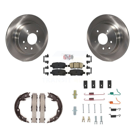 Rear Disc Rotors Ceramic Pads Parking Brake Shoes Hardware Kit For Nissan Rogue LEAF Juke K8A-109140