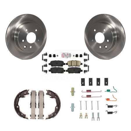 Rear Disc Rotors Ceramic Pads Parking Brake Shoes Hardware Kit For Nissan Rogue LEAF Juke K8A-109141
