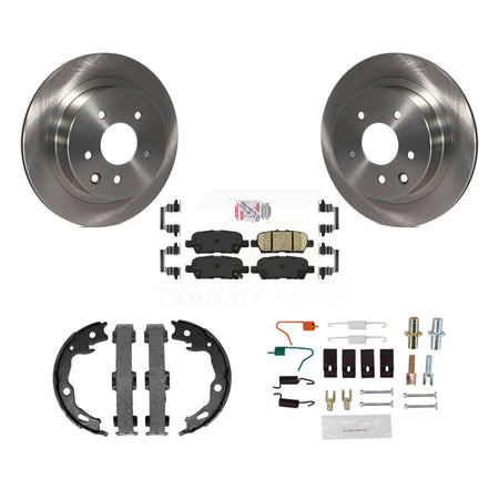 Rear Disc Rotors Ceramic Pads Parking Brake Shoes And Hardware Kit For Nissan Rogue K8A-109144