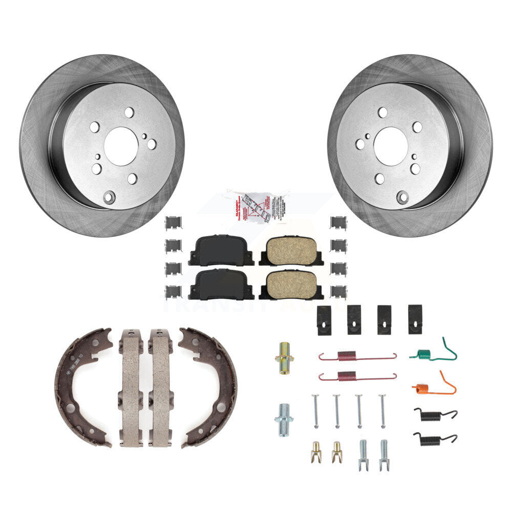 Rear Disc Rotors Ceramic Pads Parking Brake Shoes And Hardware Kit For 2005-2010 Scion tC K8A-109151