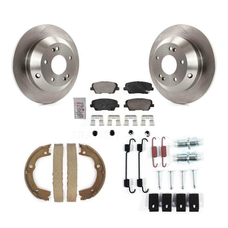 Rear Disc Rotors Ceramic Pads Parking Shoes Hardware Kit For Hyundai Santa Fe Kia Sorento K8A-109160