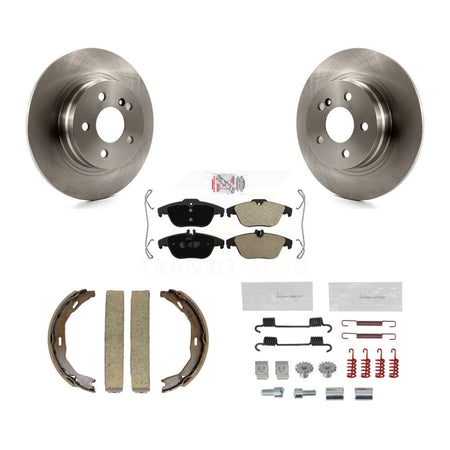 Rear Disc Rotors Semi-Metallic Pads Parking Shoes And Hardware Kit For Mercedes-Benz C300 K8A-109162