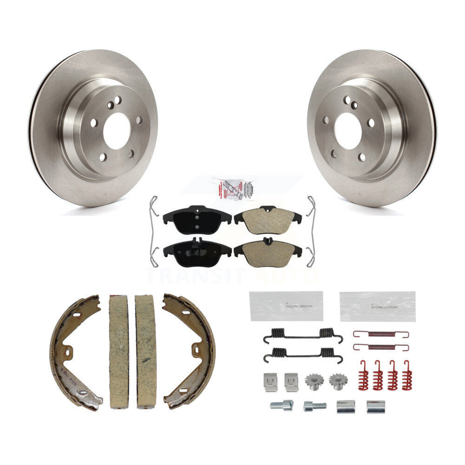 Rear Disc Rotors Semi-Metallic Pads Parking Shoes & Hardware Kit For Mercedes-Benz GLK350 K8A-109163