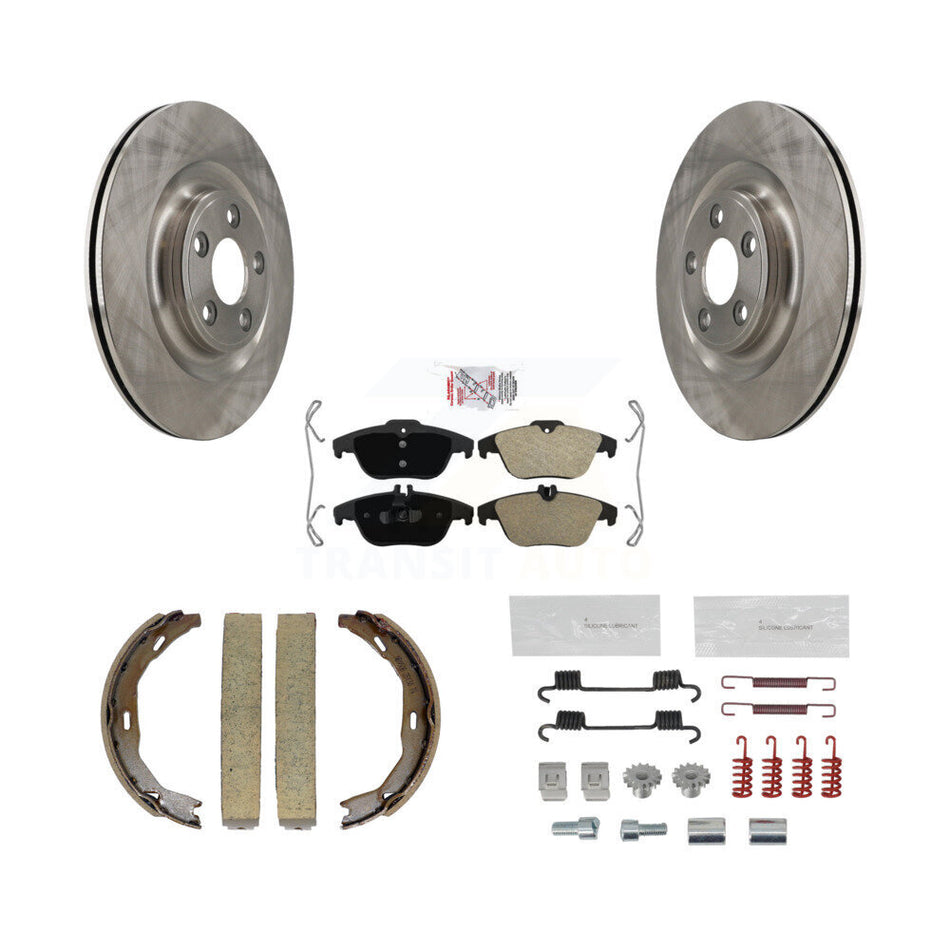 Rear Disc Rotors Semi-Metallic Pads Parking Shoes And Hardware Kit For Mercedes-Benz E400 K8A-109164