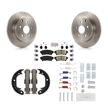 Rear Disc Rotors Ceramic Pads Parking Brake Shoes & Hardware Kit For Toyota Prius V Mirai K8A-109173