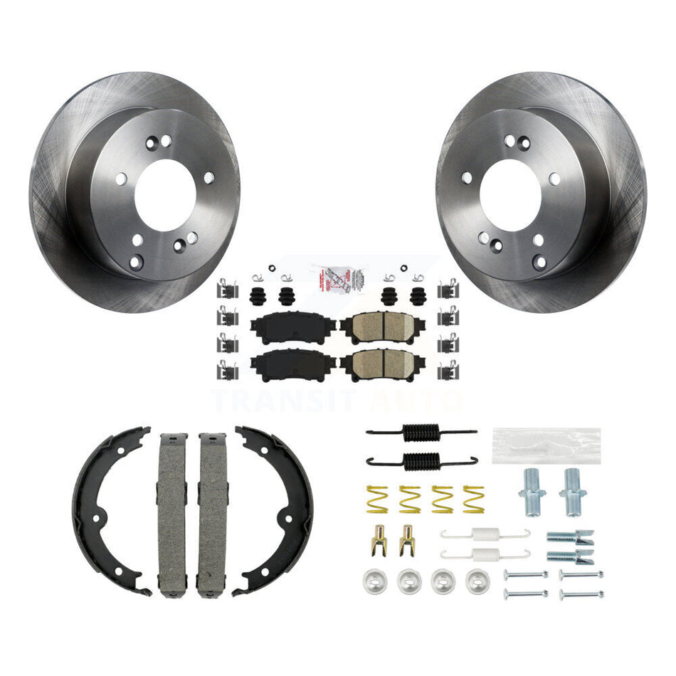 Rear Disc Rotors Ceramic Pads Parking Brake Shoes And Hardware Kit For Lexus IS250 K8A-109175