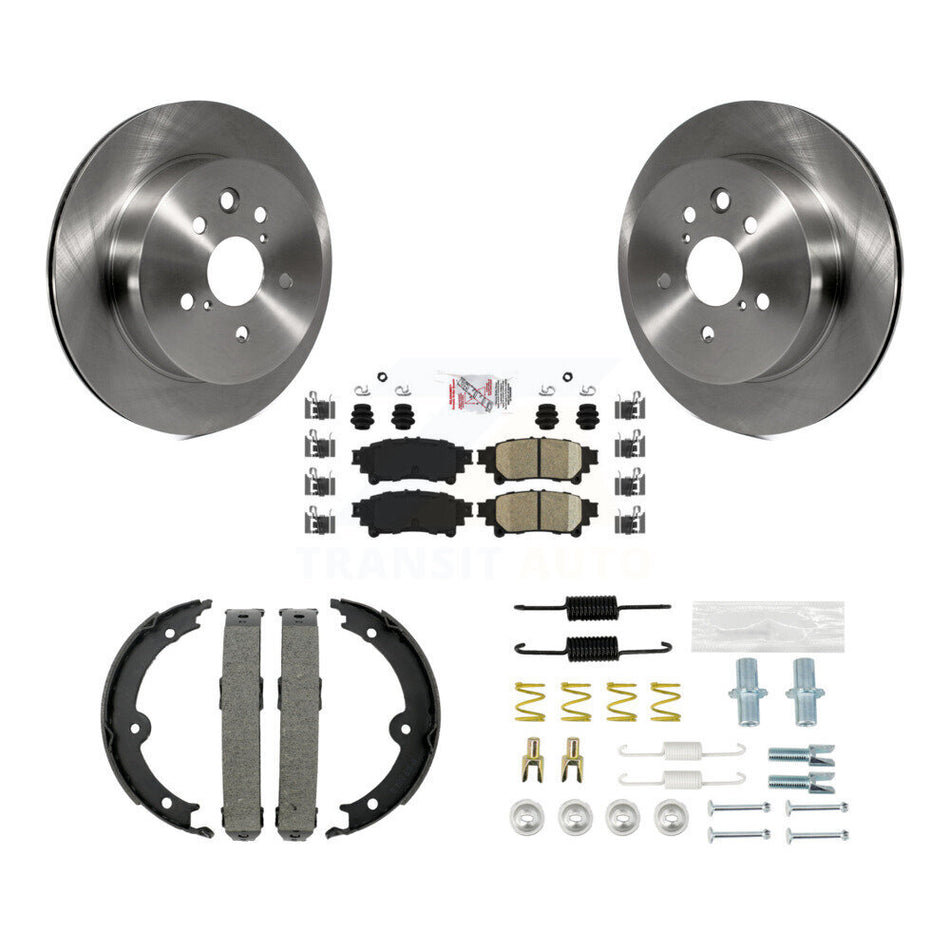 Rear Disc Rotors Ceramic Pads Parking Brake Shoes And Hardware Kit For Lexus IS250 K8A-109176