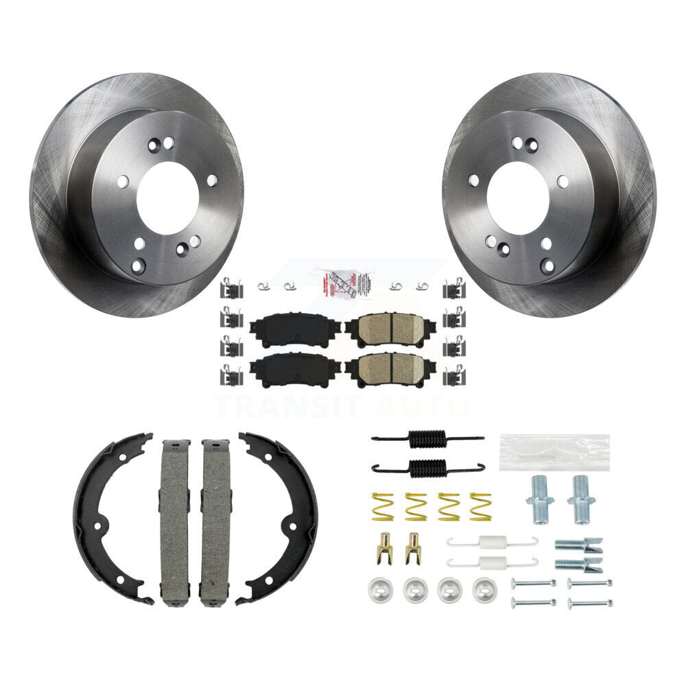 Rear Disc Rotors Ceramic Pads Parking Brake Shoes And Hardware Kit For Lexus IS250 K8A-109177