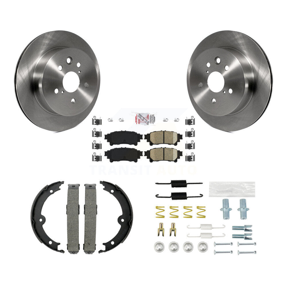 Rear Disc Rotors Ceramic Pads Parking Brake Shoes And Hardware Kit For Lexus IS250 K8A-109178