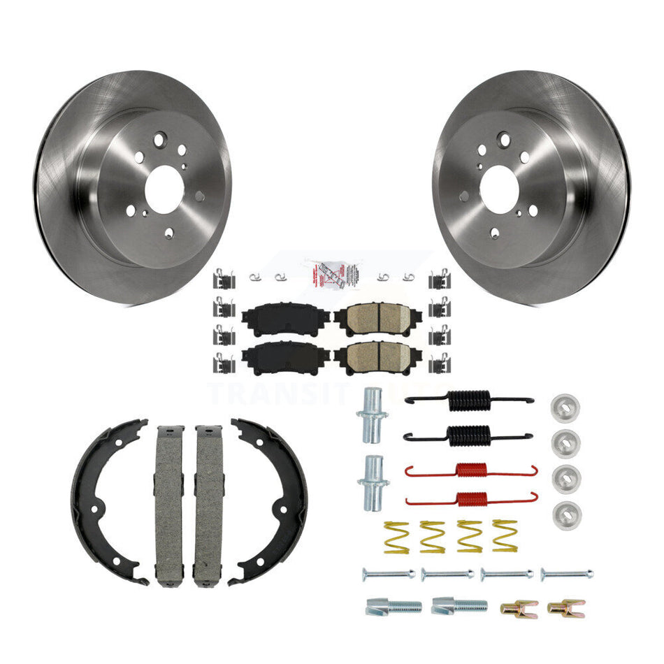 Rear Disc Rotors Ceramic Pads Parking Brake Shoes And Hardware Kit For Lexus IS350 K8A-109180