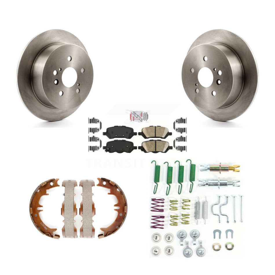Rear Disc Rotors Ceramic Pads Parking Brake Shoes Hardware Kit For 2009-2016 Toyota Venza K8A-109202