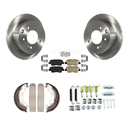 Rear Disc Rotors Ceramic Pads Parking Brake Shoes And Hardware Kit For 2010-2013 Kia Soul K8A-109206