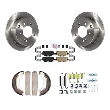 Rear Disc Rotors Ceramic Pads Parking Brake Shoes And Hardware Kit For 2010-2013 Kia Soul K8A-109207