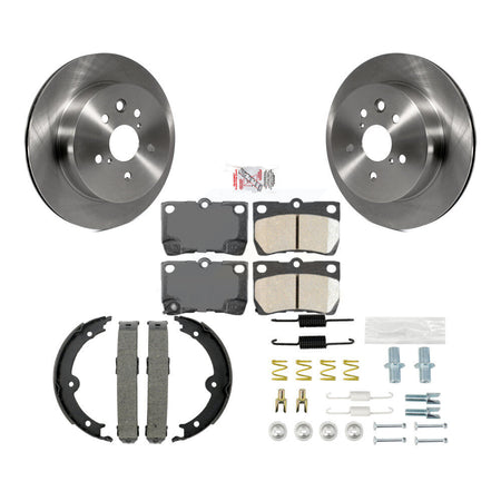 Rear Disc Rotors Ceramic Pads Parking Shoes And Hardware Kit For Lexus IS250 IS350 GS350 K8A-109211