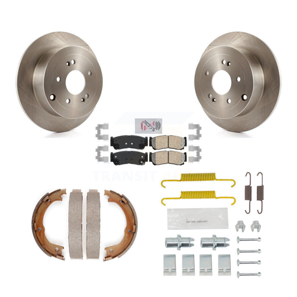 Rear Disc Rotors Ceramic Pads Parking Shoes & Hardware Kit For 2007-2009 Hyundai Santa Fe K8A-109218