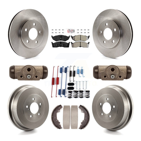 Front Rear Disc Brake Rotor Semi-Metallic Pad & Drum Kit (9Pc) For Chrysler Grand Voyager K8A-109219