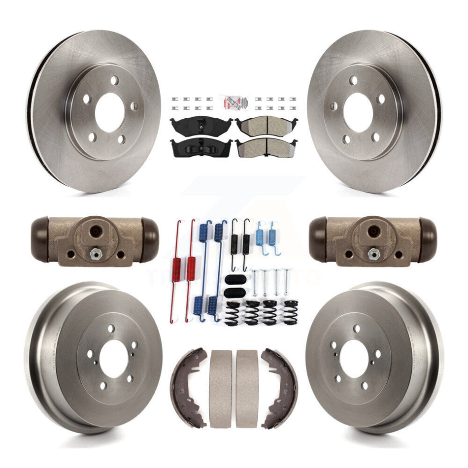 Front Rear Disc Brake Rotor Semi-Metallic Pad & Drum Kit (9Pc) For Chrysler Grand Voyager K8A-109219