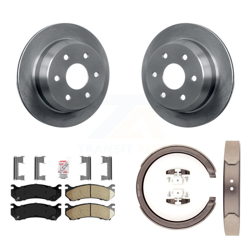 Rear Disc Rotors Ceramic Pads Parking Shoes Kit For 03 Chevrolet Suburban 2500 6.0L/8.1L K8A-109221