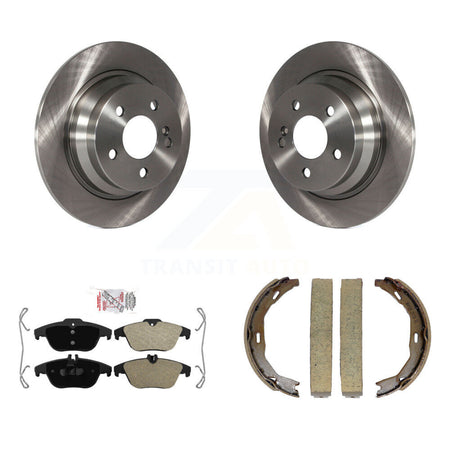 Rear Disc Rotors Semi-Metallic Pads & Parking Shoes Kit For 2010 Mercedes-Benz E350 Coupe K8A-109223