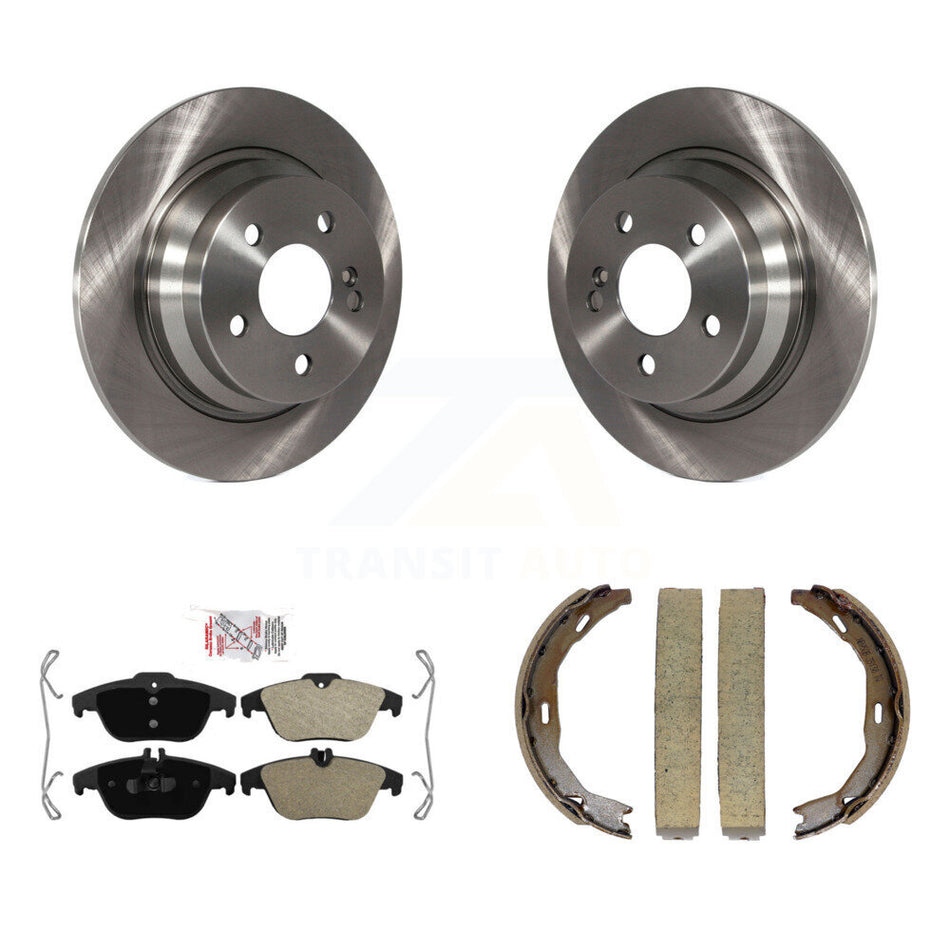 Rear Disc Rotors Semi-Metallic Pads & Parking Shoes Kit For 2010 Mercedes-Benz E350 Coupe K8A-109223