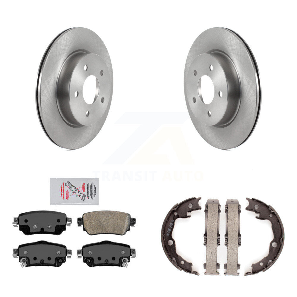 Rear Disc Rotors Ceramic Pads And Parking Brake Shoes Kit For Nissan LEAF K8A-109226