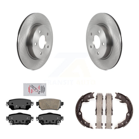 Rear Disc Rotors Ceramic Pads And Parking Brake Shoes Kit For Nissan LEAF K8A-109226