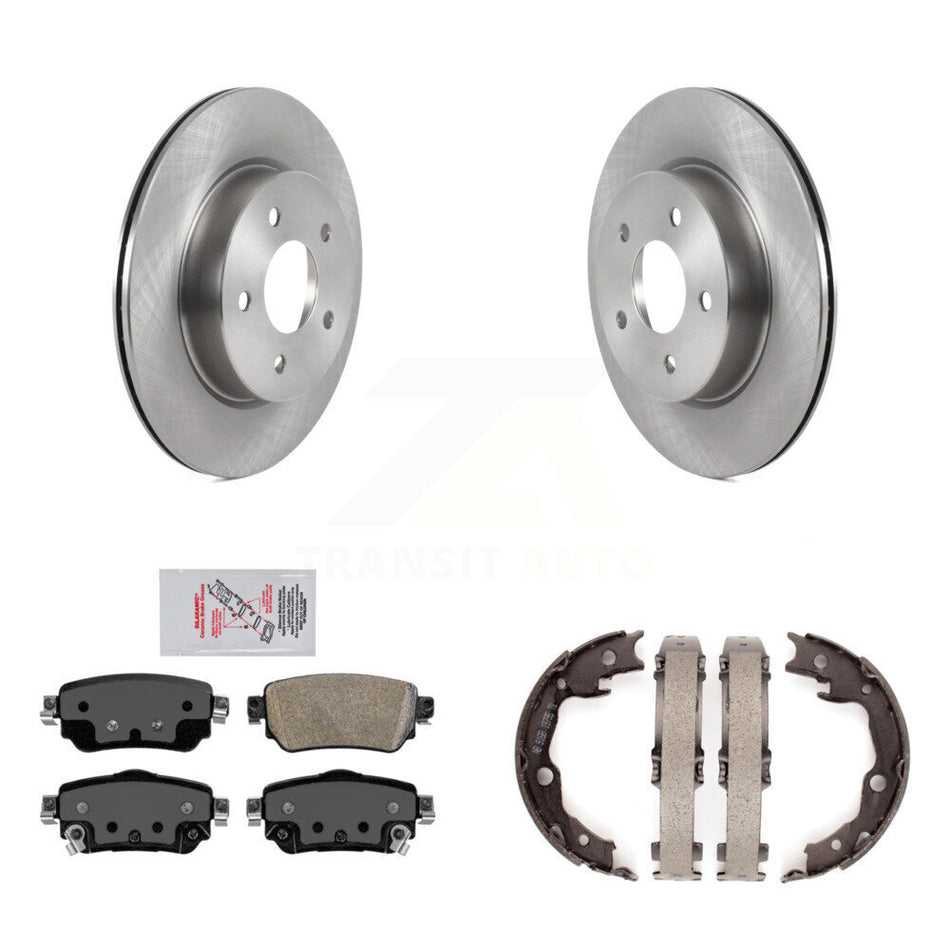 Rear Disc Rotors Ceramic Pads And Parking Brake Shoes Kit For Nissan LEAF K8A-109226