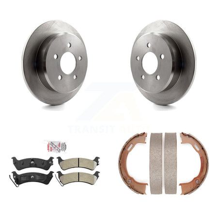 Rear Disc Rotors Semi-Metallic Pads And Parking Brake Shoes Kit For Ford Explorer Sport K8A-109228