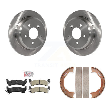 Rear Disc Rotors Semi-Metallic Pads And Parking Brake Shoes Kit For Jeep Grand Cherokee K8A-109230