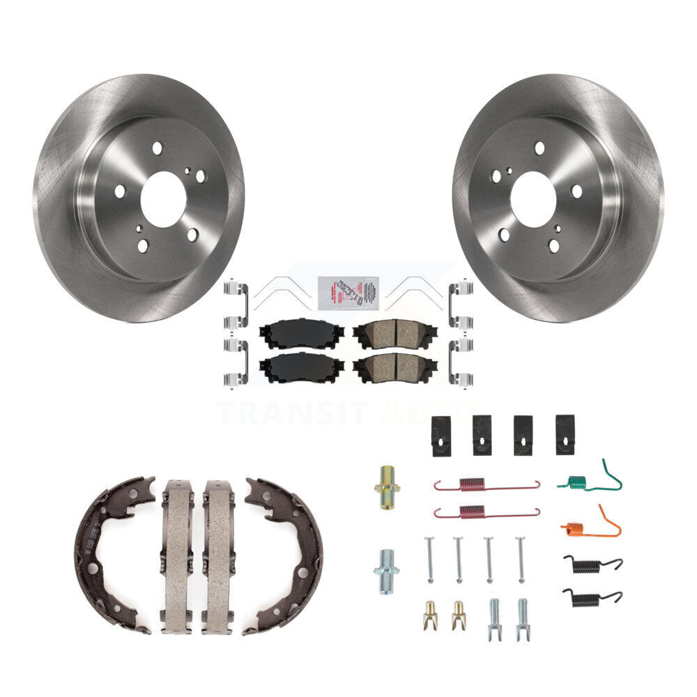 Rear Disc Rotors Ceramic Pads Parking Brake Shoes And Hardware Kit For Toyota Camry K8A-109232