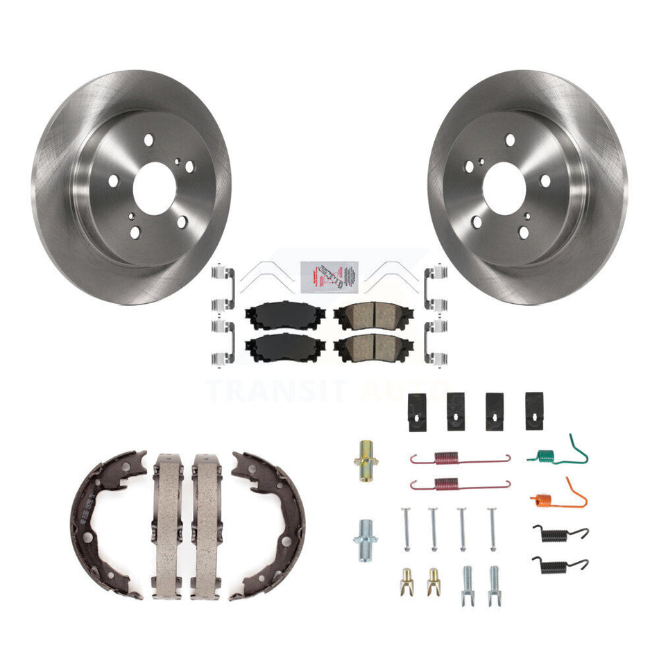 Rear Disc Rotors Ceramic Pads Parking Brake Shoes And Hardware Kit For Toyota Camry K8A-109232