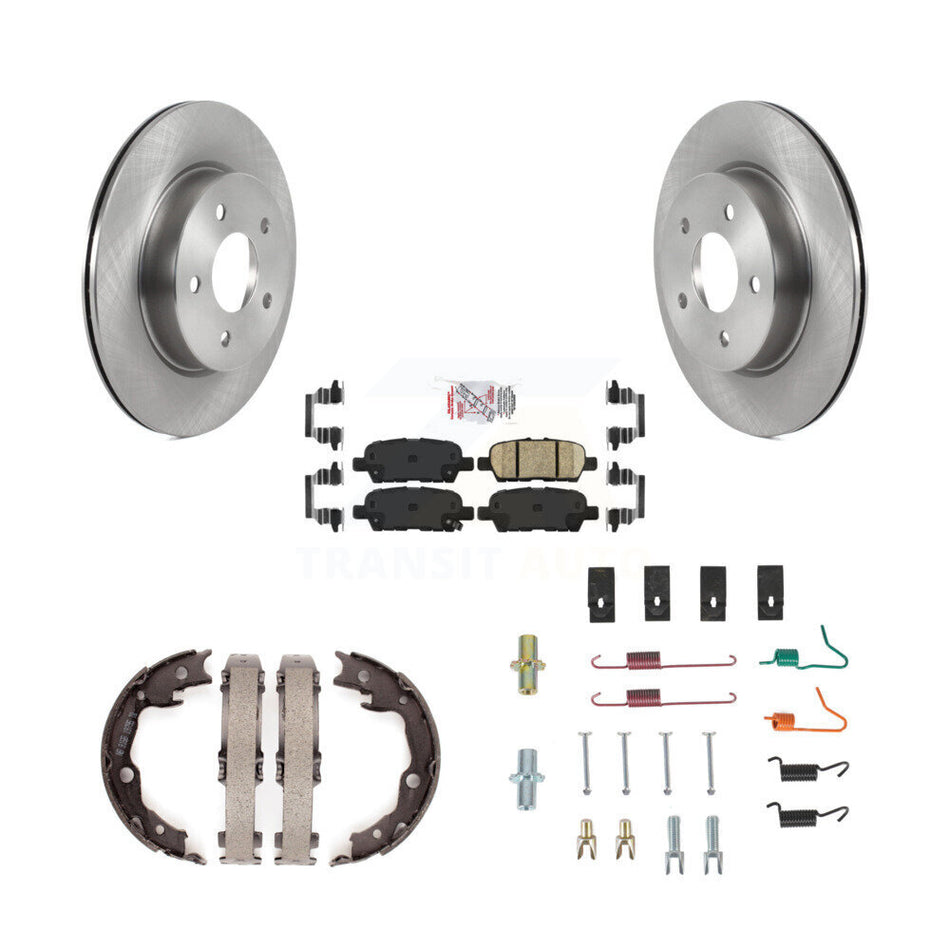 Rear Disc Rotors Ceramic Pads Parking Brake Shoes And Hardware Kit For Nissan LEAF K8A-109237