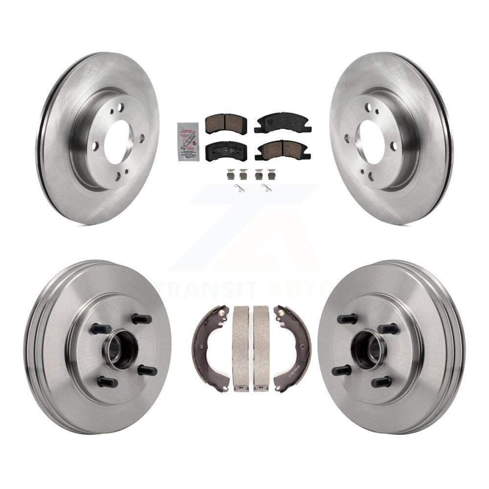 Front Rear Disc Brake Rotors Ceramic Pads And Drum Kit For 2017-2023 Mitsubishi Mirage G4 K8A-109240