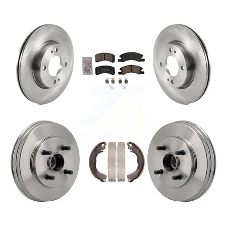 Front Rear Disc Brake Rotors Ceramic Pads And Drum Kit For 2017-2023 Mitsubishi Mirage G4 K8A-109240