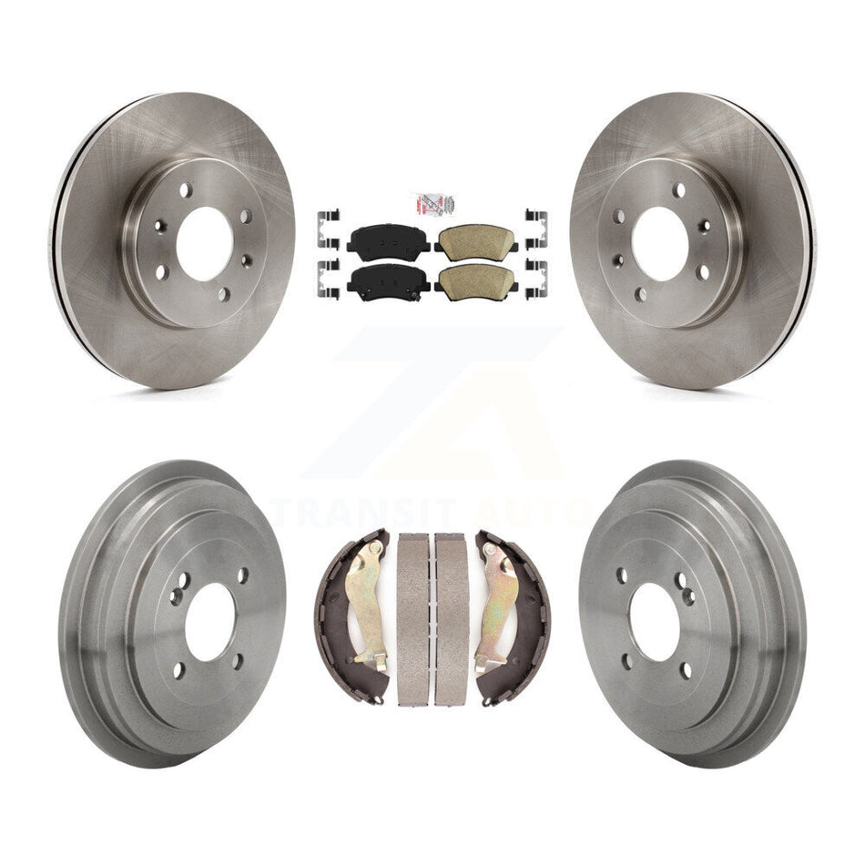 Front Rear Disc Brake Rotors Ceramic Pads And Drum Kit For Kia Rio K8A-109243