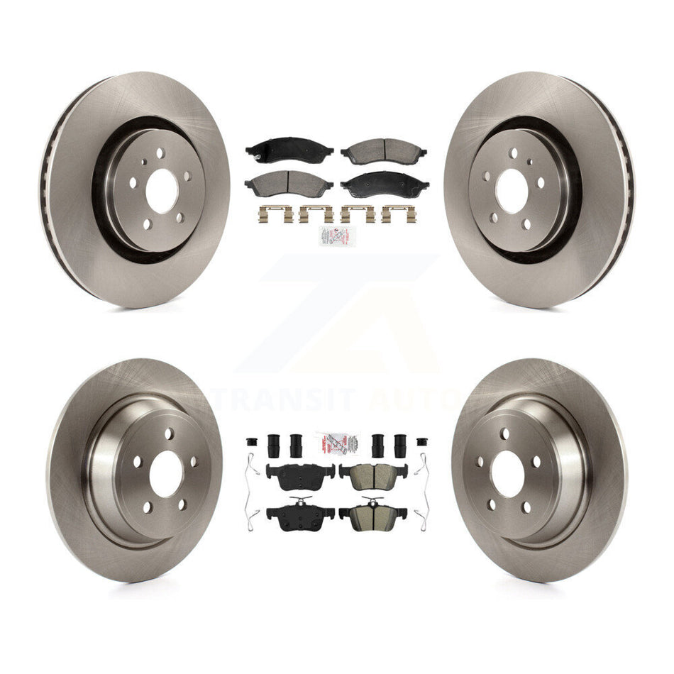 Front Ceramic Rear Semi-Metallic Pads And Disc Brake Rotors Kit For Lincoln Nautilus K8A-109258