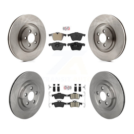 Front Semi-Metallic Rear Ceramic Pad & Brake Rotors Kit For 2016 Jaguar XJ Base with 3.0L K8A-109264